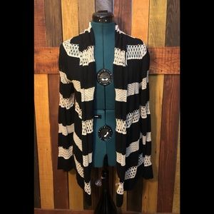 Colour Works Striped Cardigan Size Med.